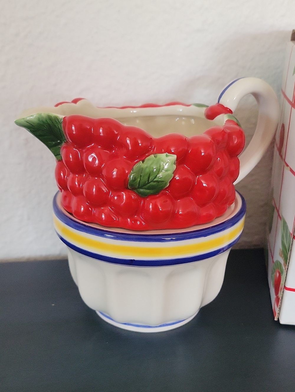 Vintage Department 56 Cherries Sugar & Creamer Set Life Is a Bowl Of Cherries